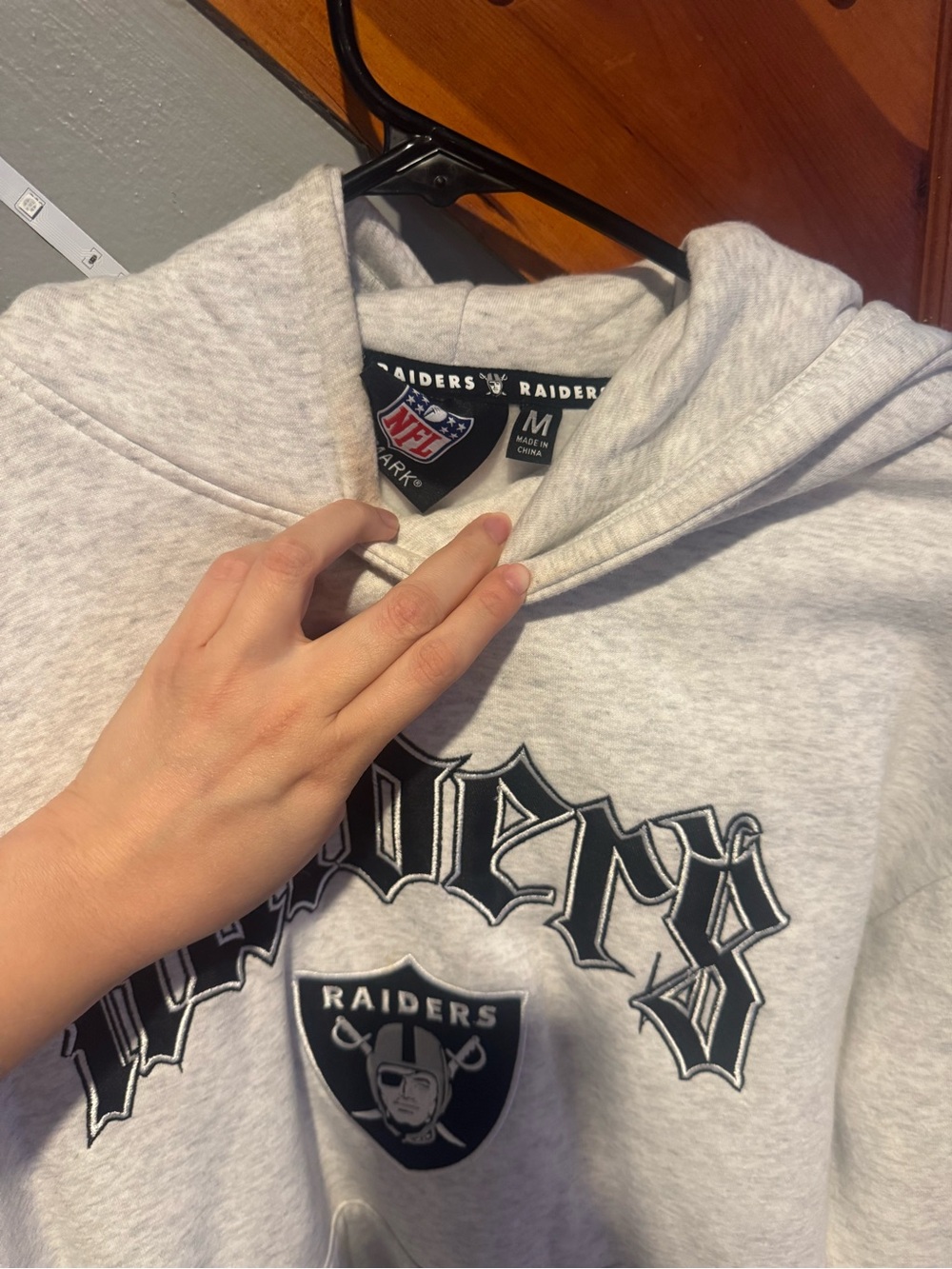Raiders Hoodie - Light Gray NFL Team Pullover